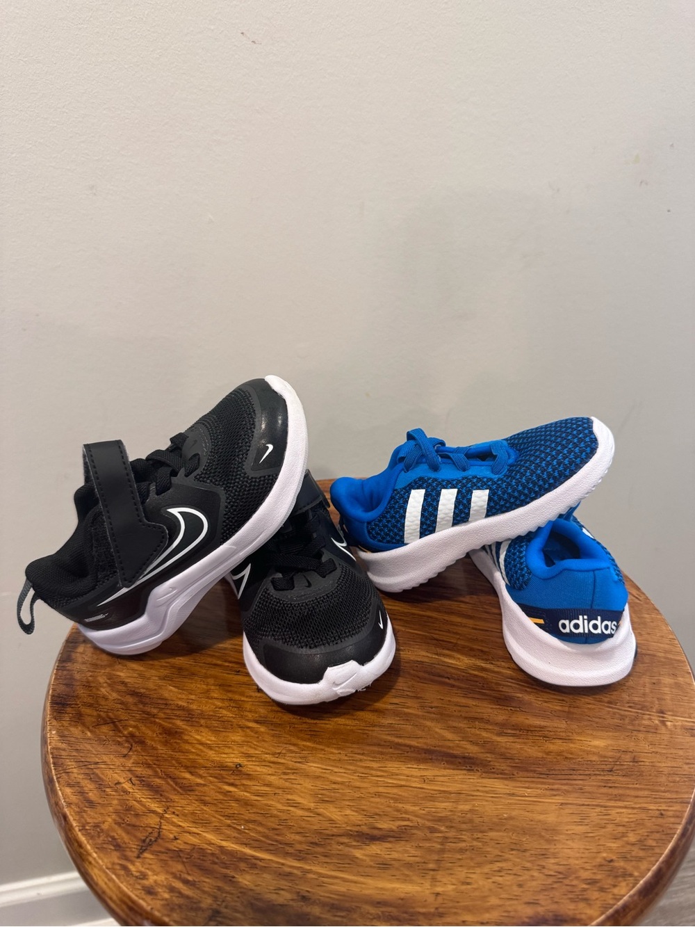 Nike Black Kids' Athletic Sneakers & Adidas Blue Kids' Running Shoes - 2-Pack